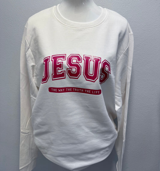 Sweatshirt Feminina "Jesus The way. The truth. The life"
